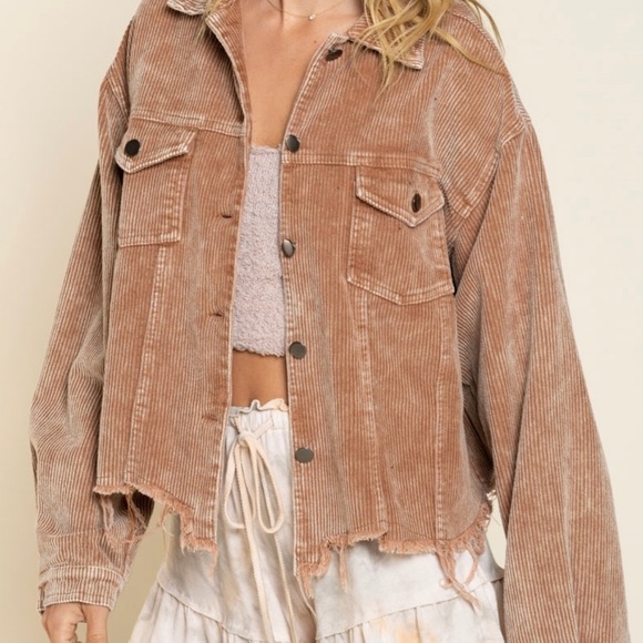 🌾POL VINTAGE CORDUROY RAW HEM JACKET - Picture 6 of 7